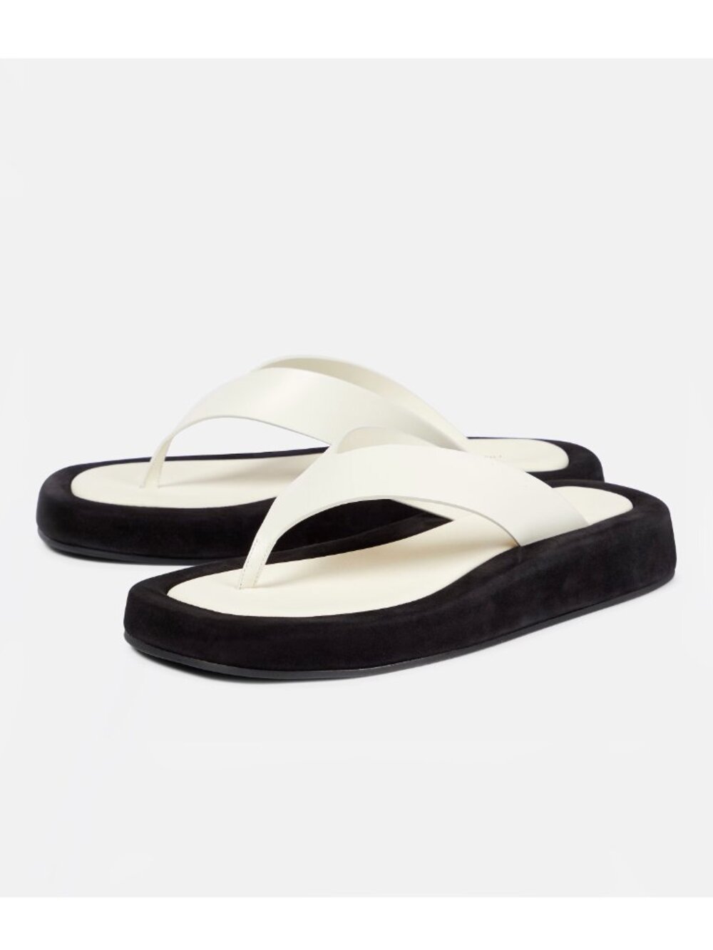 The Row "Ginza" Flip Flops in Ivory/Black, size 42 ** AS IS **